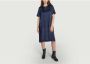 Samsøe Denise 14908 Satijnen Midi Jurk Blauw Dames - Thumbnail 4