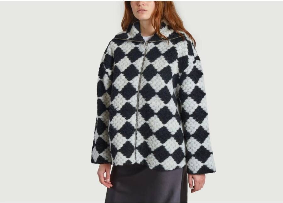 Samsøe Tess 14470 Overshirt Wolmix Vest Zwart Dames
