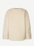 Samsøe Casual Fit Faux Sheepskin Jas Beige Dames - Thumbnail 3