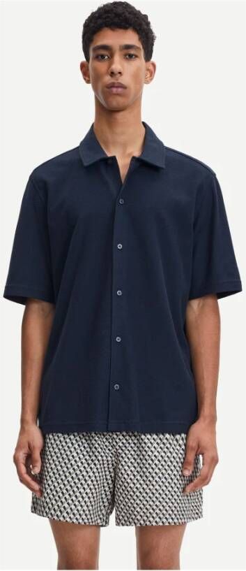 Samsøe Shirt met korte mouwen Blauw Heren