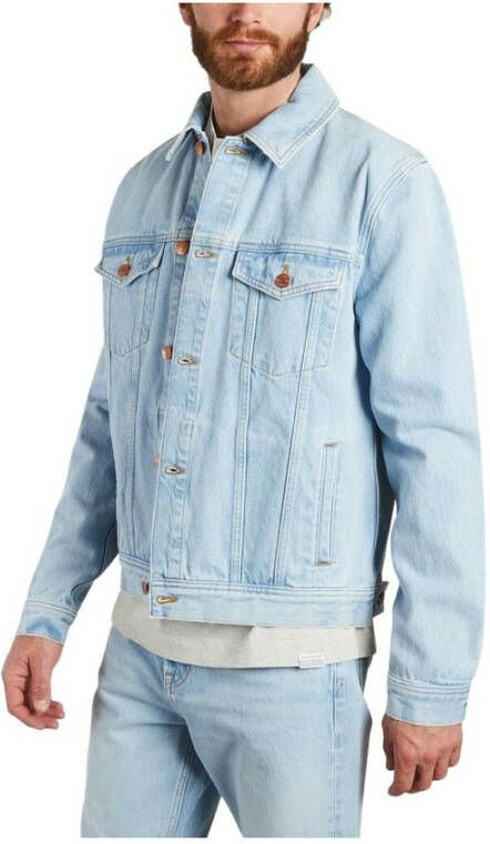 Samsøe Casual Denim Jas Blauw Heren