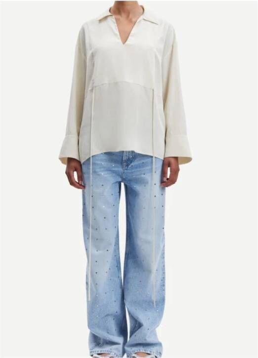 Samsøe Wijde Denim Jeans Blauw Dames
