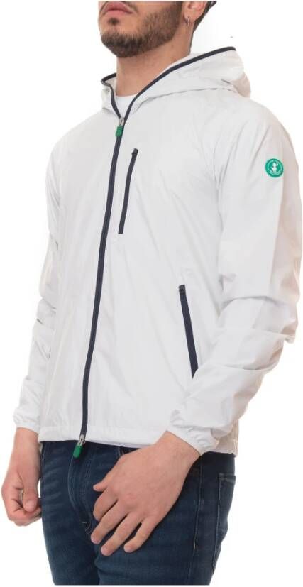 Save The Duck Slim Fit Hooded Harrington Jas Wit Heren