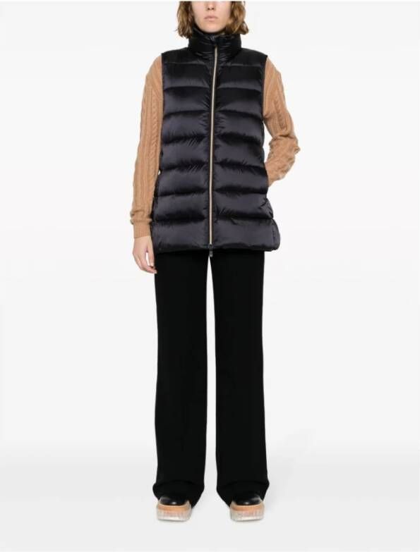 Save The Duck Koraal Hoge Nek Gewatteerd Gilet Zwart Dames