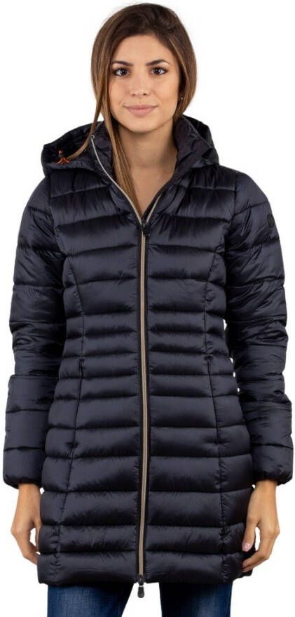 Save The Duck Lange donsjas met capuchon Zwart Dames