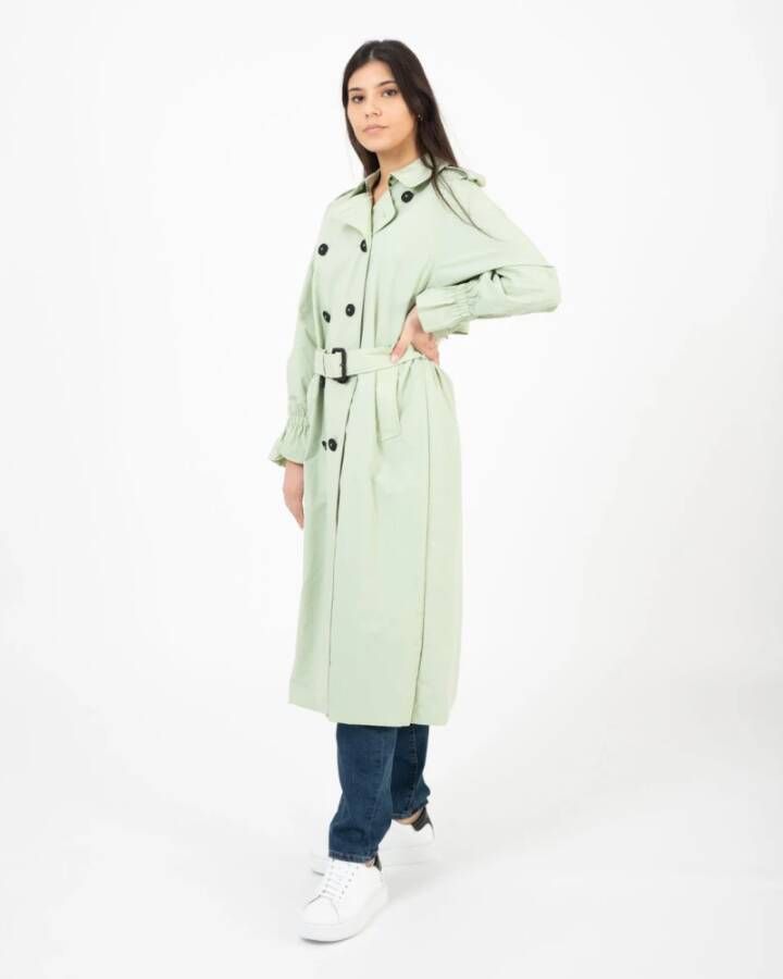Save The Duck Trench Coats Groen Dames