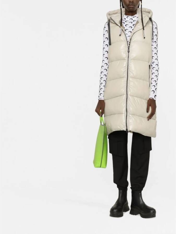Save The Duck Iria Lange Puffer Gilet Beige Dames
