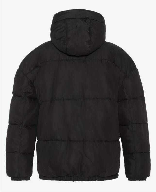 Schott NYC Dikke gewatteerde jas met capuchon Black Heren