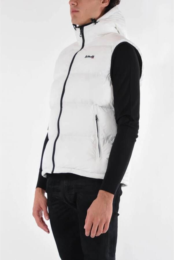 Schott NYC Idaho2v Mouwloze Puffer Jas Wit Heren