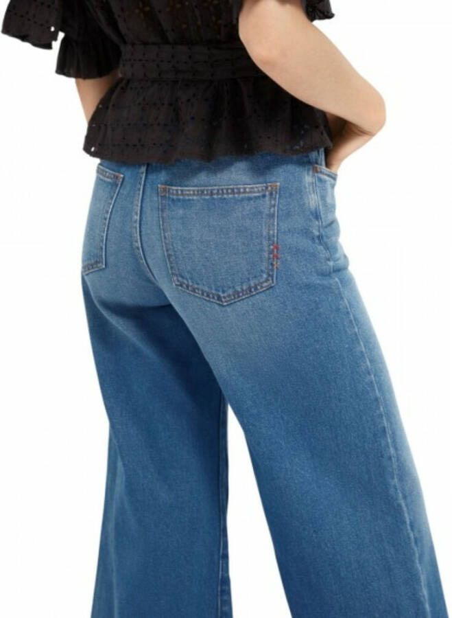 Scotch & Soda Hoge jeans lachte met een korte knipje met een grote been de kans Blauw Dames