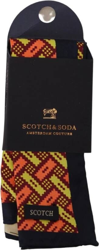 Scotch & Soda Multicolor Zijden Vierkante Zakdoek Sjaal Meerkleurig Unisex