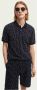 Scotch & Soda Donkerblauwe Casual Overhemd Printed Pique Polo In Organic Cotton - Thumbnail 6