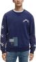 Scotch & Soda Ontspannen Gestikte Patch Sweater Blauw Heren - Thumbnail 2