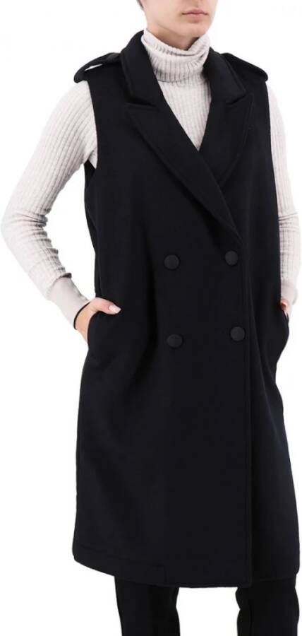 Scotch & Soda Lange Vest Zwart Dames