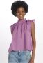 Sea NY Lila Linnen Top met Ruches Purple Dames - Thumbnail 2