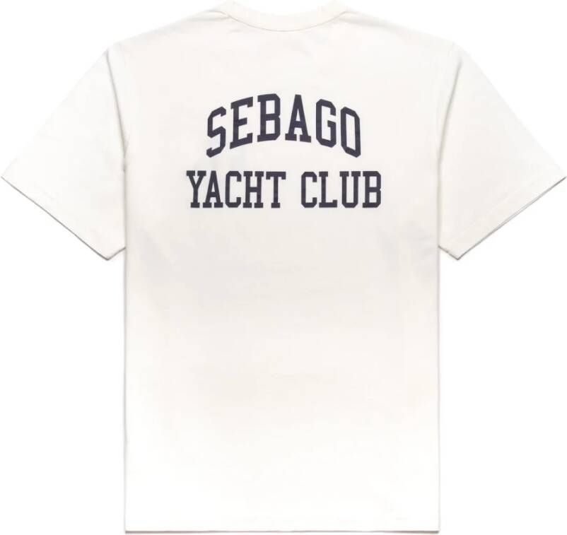 Sebago Heren SYC Print Katoenen T-shirts en Polos Wit Heren