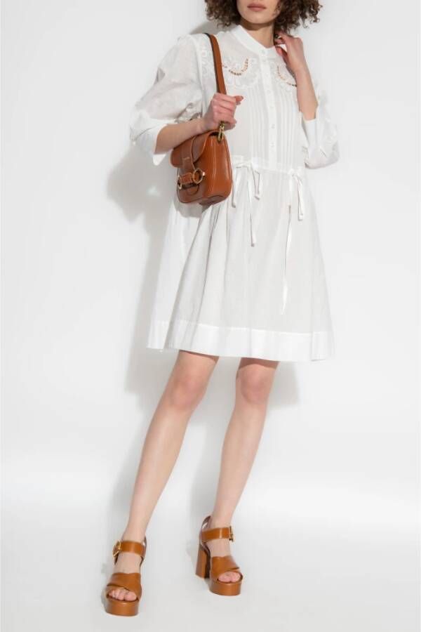 See by Chloé Lace-trimmed dress Wit Dames