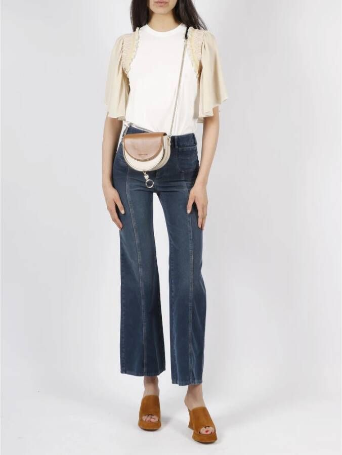 See by Chloé Geribbelde Corduroy Flared Jeans Blauw Dames