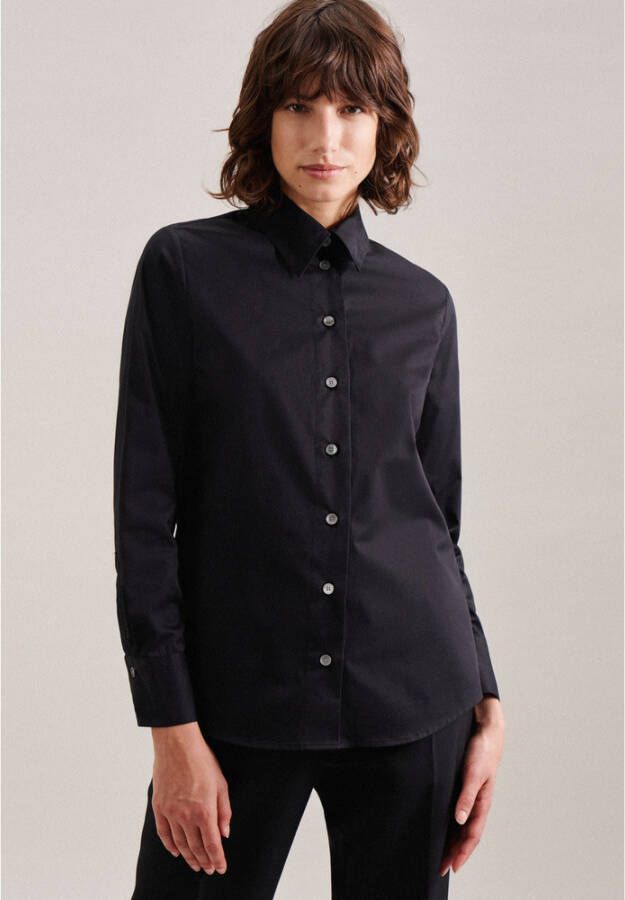 seidensticker Shirt Blouse Regular Fit Zwart Dames