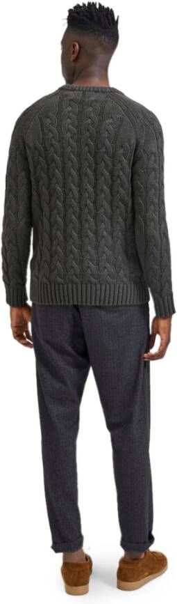 Selected Homme Slhbill LS Knit Cable Crew Neck W 16086658 Grijs Heren