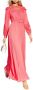 Self Portrait Guipure Lace-Paneled Chiffon Gown Roze Dames - Thumbnail 2