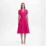Self Portrait Elegante Magenta Kanten Midi Jurk Roze Dames - Thumbnail 2