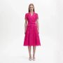 Self Portrait Elegante Magenta Kanten Midi Jurk Roze Dames - Thumbnail 2