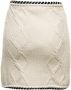 Self Portrait Kabel Gebreide Mini Rok White Dames - Thumbnail 2