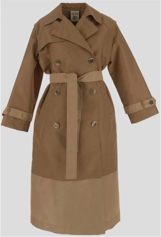 Semicouture Belted Coats Bruin Dames