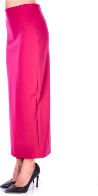 Semicouture Roze Rok met Hoge Split Roze Dames