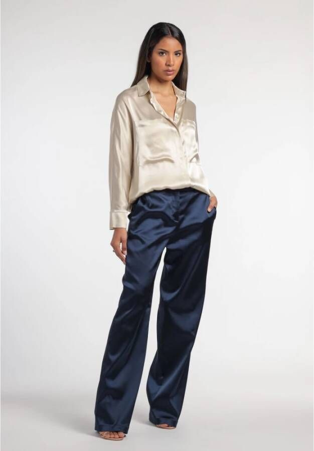 Semicouture Straight Trousers Blauw Dames