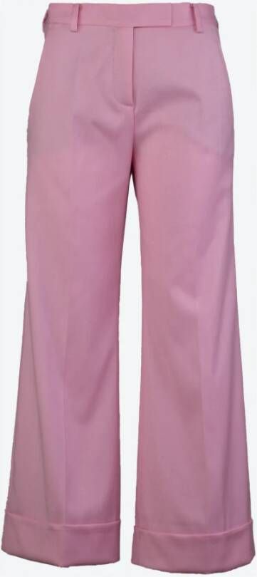 Semicouture Wide Trousers Roze Dames