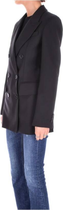 Semicouture Zwarte dubbelrij jas voor dames Zwart Dames
