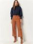Sessun Crop en wijde pijpen katoenen fluwelen broek Orange Dames - Thumbnail 1