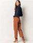 Sessun Crop en wijde pijpen katoenen fluwelen broek Orange Dames - Thumbnail 2