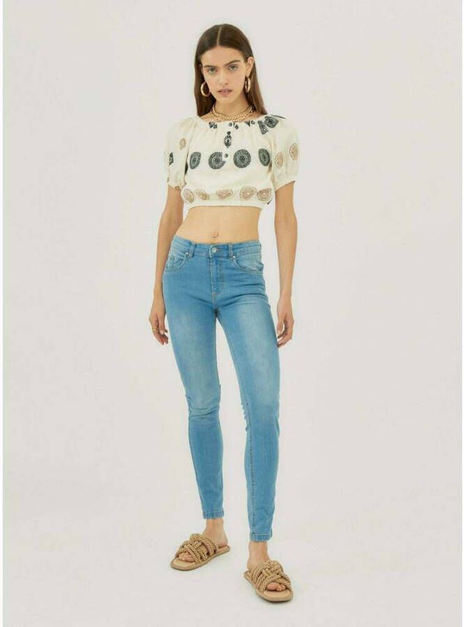 Silvian Heach Blouse met geometrische motieven Beige Dames