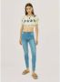 Silvian Heach Crop Blouse met Geometrische Motieven Beige Dames - Thumbnail 2