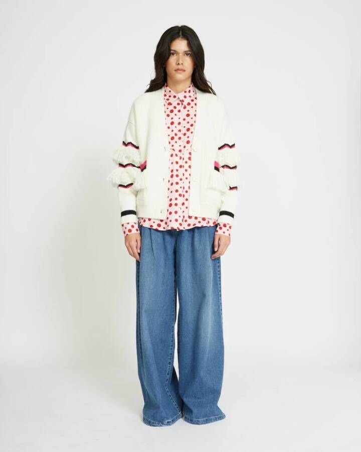 Silvian Heach Contrast Decor Cardigan Wit Dames