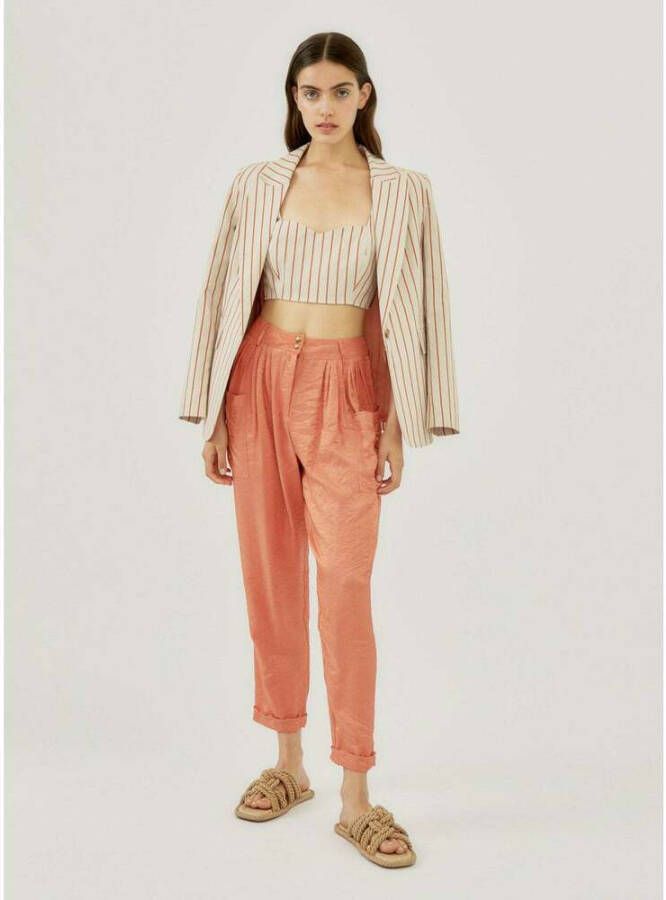 Silvian Heach Crop top a righhe Beige Dames