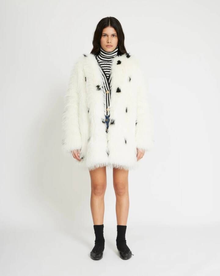 Silvian Heach Faux Fur Shearling Jas Trendy Model Wit Dames