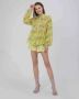 Silvian Heach Oversized Bloemenprint Shirt Geel Dames - Thumbnail 4