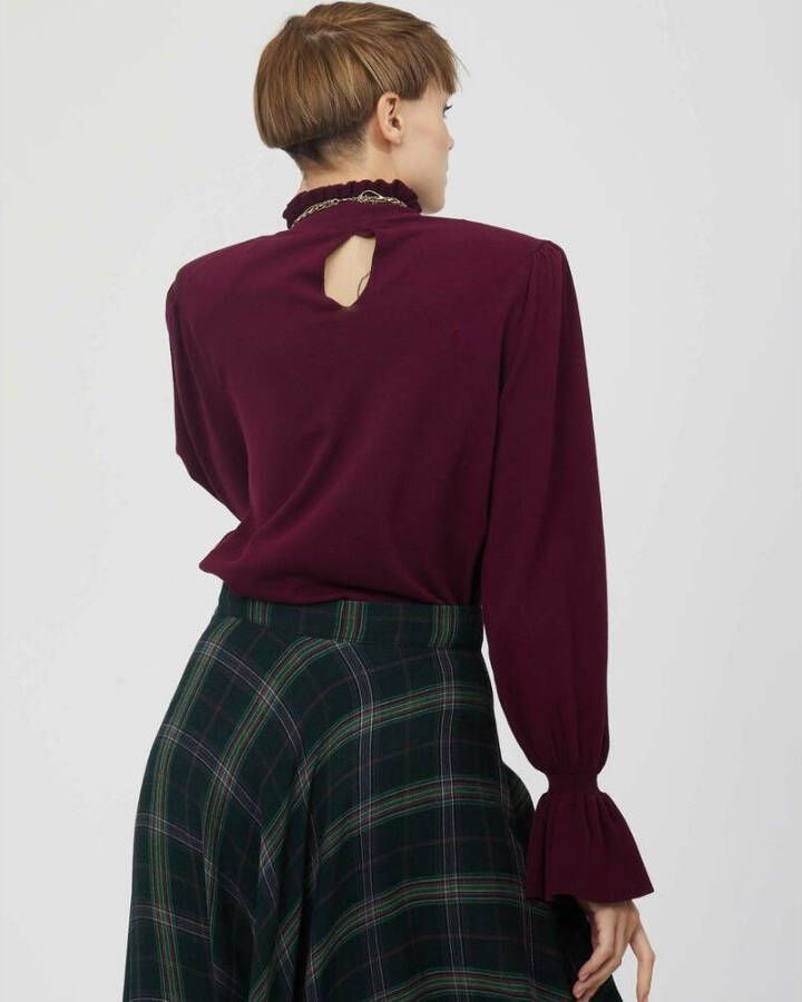 Silvian Heach High neck sweater with ruffles Rood Dames