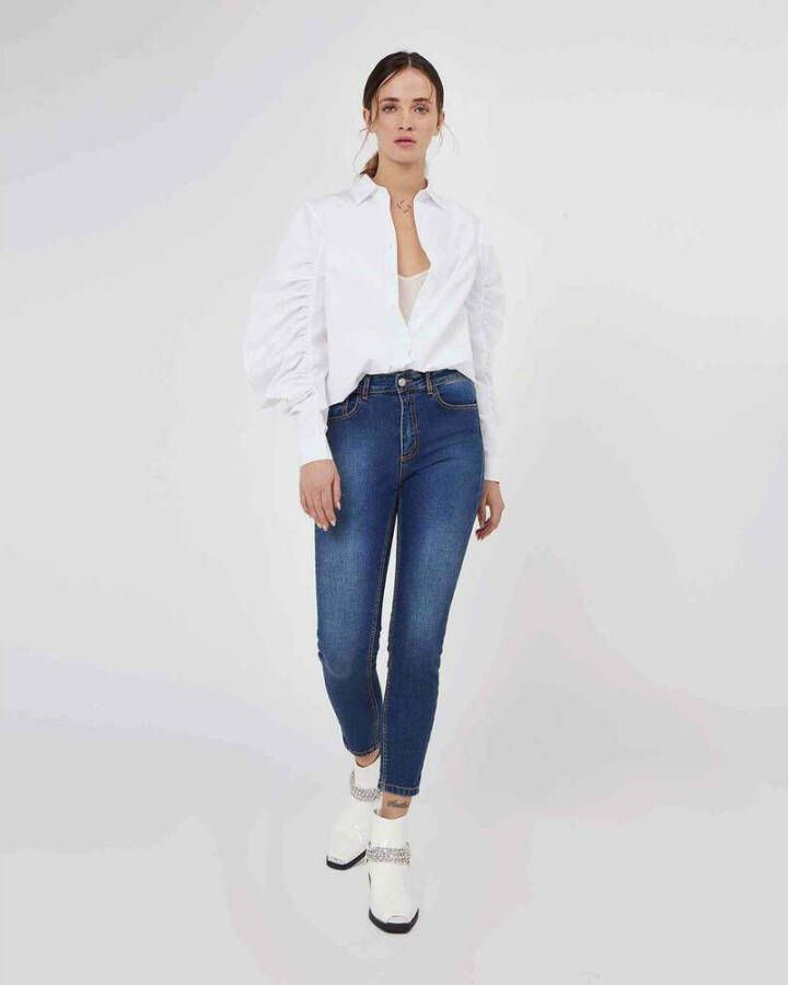 Silvian Heach High-waisted slim jeans Blauw Dames