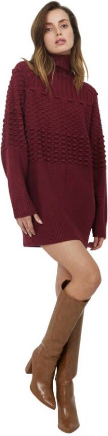 Silvian Heach Knitted dress with high collar Rood Dames