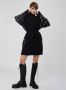 Silvian Heach Over jersey dress with belt Zwart Dames - Thumbnail 6