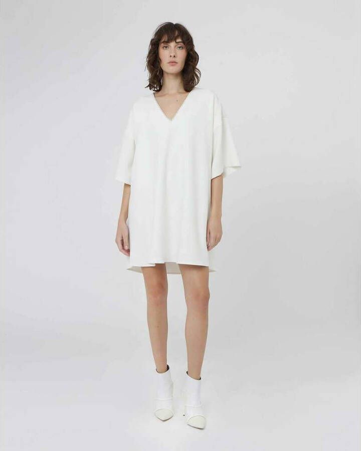 Silvian Heach Rhinestone Oversized Jurk Wit Dames