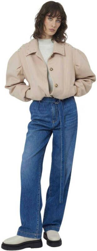 Silvian Heach Ribbed turtleneck with wide sleeves Wit Dames