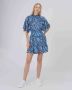Silvian Heach Bedrukte korte jurk met gerimpelde kraag Blue Dames - Thumbnail 6