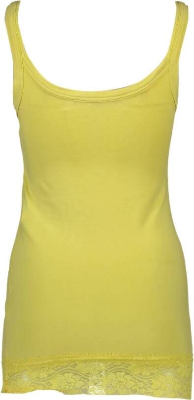 Silvian Heach Elegante Kant Mouwloze Top Geel Dames