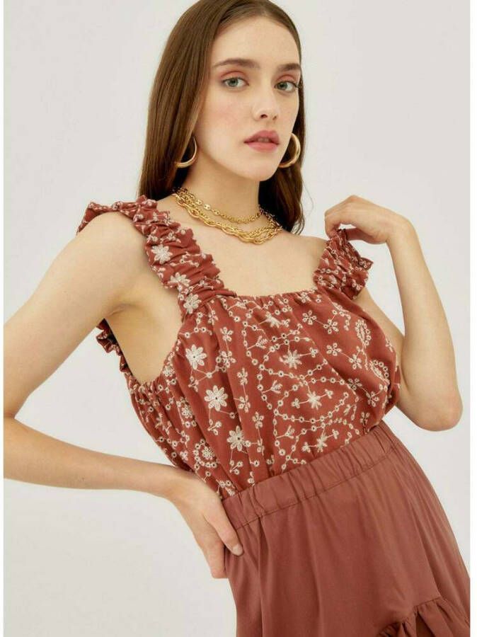 Silvian Heach Top met elastische beugels Bruin Dames